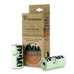 Enviropaws Biodegradable & Compostable Cat Poop Bags - 60 Dog & Cat Litter Bags (4 Rolls of 15 Bags) for Cat Waste - Leak Proof; Super Strong; Unscented; Extra Thick & Large Dog Poop Bags