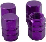 Mavota 4 PCS Style Polished Aluminum Chrome Tire Valve Stem Caps (Purple)