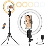 12" Ring Light with Tripod Stand, 2800mAh Rechargeable LED Ring Light Kit, 75'' Tall & Phone Holder, Unicucp 20W Circle Selfie Halo Studio Lights for Video Recording/Live Stream/TikTok/Makeup/YouTube