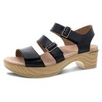 Dansko Malena Fully Adjustable Sandal for Women – Comfortable Platform Shoes with Arch Support – Versatile Casual to Dressy Footwear – Lightweight Rubber Outsole, Black, 9.5-10