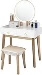 COSTWAY Dressing Table Set with LED