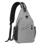 MOSISO Sling Backpack, Multipurpose Crossbody Shoulder Bag Travel Hiking Daypack, Gray