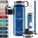 Stainless Steel Water Bottle with Straw & 3 Lids: 1 & 0,5L Leak-Proof BPA-Free Vacuum Insulated ACTIVE FLASK Drinking Bottles Hot Cold: Double Walled Outdoor Drink Thermo Mug Tea Coffee Sport Gym Bike