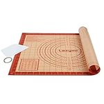 Thick Silicone Baking Mats Sheet, Non Stick Pastry Rolling Mat with Measurement 40×50cm, Non-Slip Silicon Dough kneading Mat, Counter Table Mat, Placemat, for Pie/Cake/Pizza Mats (Red+Scraper)