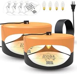 Orange and Dark Gray Aspectek Sticky Dome Flea Trap with 2 Sticky Discs. Odorless Insect Traps, Effective for Indoor Use - 2 Pack