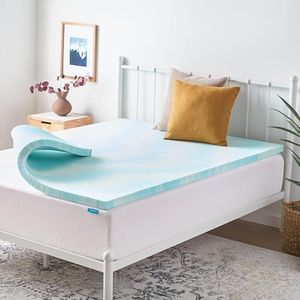 LINENSPA 2 Inch Gel Swirl Memory Foam Mattress Topper – Cooling Gel Infused – Pressure Relieving – CertiPUR Certified - Twin