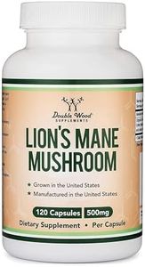 Lions Mane Supplement Mushroom Capsules (Two Month Supply - 120 Count) Lions Mane Mushroom for Brain Support and Immune Health (Third Party Tested, Grown and Encapsulated in The USA) by Double Wood