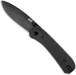 Knafs - Lander 1 Folding Pocket Knife with Clip - EDC for Men, Women, Everyone - Black Stonewash Blade - Black G10 Handle