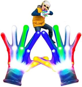 GOLEDLF LED Gloves for Kids - Colorful Light Up Gloves Perfect Party Favors and Gifts for Boys and Girls Ages 3-6 Flashing Light Up Gloves Easter Birthday Gifts for Boy Toys Age 6-8 Outdoor Toy