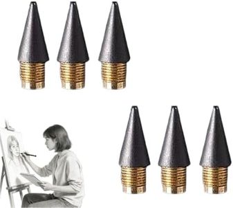 everpen Pencil, Forever Pencil, Metal Alloy Writing Instrument, That Never Needs Sharpening, Reusable Metal Inkless Pencils, Ideal for Writing & Drawing(6 Black Pen Tips)