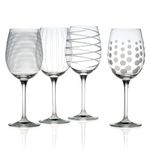 MIKASA KC49218 Cheers Precision-Etched 16-oz White Wine Glasses, (Set of 4), 18/8 Stainless Steel, Fluid_Ounces, Clear