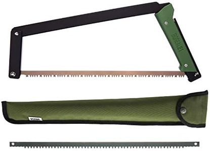 Agawa Canyon BOREAL21 Tripper Kit - 21 Inch Folding Hacksaw, Robust Cordura Sheath, Additional Aggressive Blade (Black Frame - Green Handle)