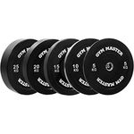 GYM MASTER Pair of 2" Black Rubber Bumper Plates for Olympic Barbell Weight Lifting