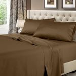 Royal Hotel's Solid Taupe 600-Thread-Count 4pc King WATERBED Sheets, 100-Percent Cotton, Sateen Solid, Deep Pocket