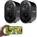 LongPlus 2K Security Cameras Wireless Outdoor,2 Pack Battery Wireless Security Camera with AI Motion Detection, WiFi Cameras for Home, Color Night Vision,2-Way Talk, Works with Alexa, Cloud/SD Storage