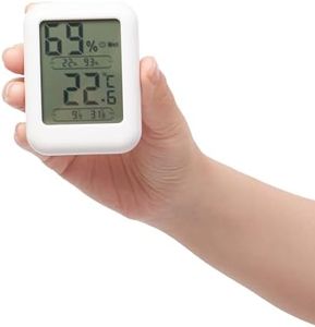 Window Garden Digital Room Thermometer - Indoor Outdoor Sensor Thermometer - Temperature & Humidity Monitor - Compact Small Design Sensor - Hygrometer Indoor Humidity Gauge - 3.7x4.6inch - White