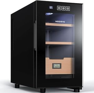 NEEDONE 150 Count Cabinet with Cooling Electric Temperature Control System, Made with Spanish Cedar Wood Shelves & Drawer with Hygrometer, Gift for Men