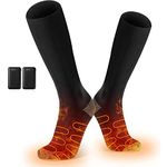 Heated Socks for Men Women,Rechargeable Electric Socks Battery Operated Winter Warm Socks with 3 Heat Settings, Heated Thermal Socks for Hiking Camping Skiing Fishing Hunting Mountaineering