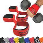 BEAR GRIP - Premium Figure 8 weight lifting straps (sold in pairs) (Red