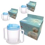 LIFE Healthcare Adult Drinking Cup for Elderly – 300ml Non Spill Cups – Dishwasher Safe Non-BPA Plastic Two Handled Cup for Elderly – Plastic Beakers for Adults, Disability People