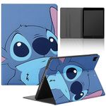 Cute Cartoon Blue Case for iPad Pro 11" Case 2022(4th Gen)/2021(3rd Gen)/2020(2nd Gen)/2018(1st Gen), Kawaii Anime Animal Funny Printed Folio Cover Funda Leather Cases for Girls Women Teens Boys Kids