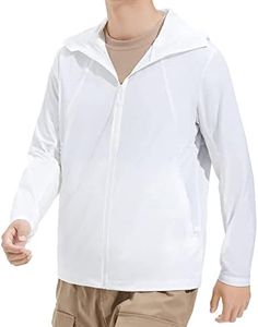 BENEUNDER UNISEX Lightweight Summer Jackets UPF 50+ Sun Protection Quick Dry Breathable White XX-Large