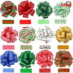 JOYIN 24 Pieces present Wrap Ribbon Pull Bows (5" Wide); Easy and Fast Gift Wrapping Accessory for presents, Bows, Baskets, Wine Bottles Decoration, Gift Wrapping and Decoration Present.