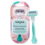 Sirona Hair Removal Razor for Women with Replaceable Cartridge - 1 Pcs | with Aloe Vera & Vitamin E lubrication for Moisturises, Clean & Efficient Shave