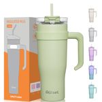 Autsel 40oz Tumbler with Straw and Lid Stainless Steel Vacuum Insulated Cup 1180 ml Car Travel Coffee Mug with Handle for Hot Cold Drink Coffee Cup for On The Go