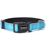 WOOFLIX Reflective Dog Collar For Training And Walks|Adjustable Nylon Training Collar With Tactical Buckle And D-Ring For Medium And Large Dogs|Reflective Dog Collar|(Extra Large, Blue, 13 Cm X 15 Cm)