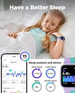 BIGGERFIVE Kids Smart Fitness Watch – 1.8" Waterproof, Heart Rate, Nylon
