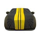 PROTEGO All Weather Protection Car Cover For Ford Classic | Anti Dust, 100% Waterproof, Durable Cover - Triple Stitched Elastic Grip With Mirror Pocket | (Spyro Legend, Black & Yellow)