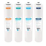 Aquasure Premier Series Complete 4 Stages Quick Change Filter Bundle with 75 GPD Reverse Osmosis Membrane