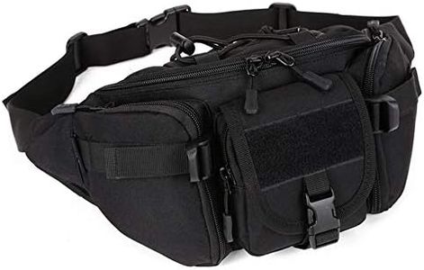 Waist Bag, Tactical Bumbag Molle Military Large Waterproof Fanny Pack Bum Bag for Outdoors Hiking Camping Running Walking Trekking Black