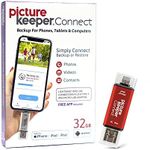 Picture Keeper Connect Photo & Video USB Flash Drive for Apple, Android, & PC Devices, 32GB Thumb Drive, Red