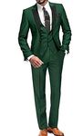 YZHEN Men's Suit Peak Lapel One Button Jacket and Vest Pants Set