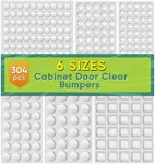 304pcs Cabinet Door Bumpers Clear, ONUEMP Adhesive Rubber Feet Silicone, Sound Dampening Door Slam Stopper Non Slip Furniture Pads Wall Protector for Cutting Board, Door, Drawers, Glass Cabinet …