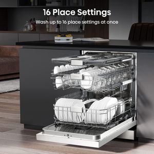 Hisense 16-Place Dishwasher – White, Large Capacity