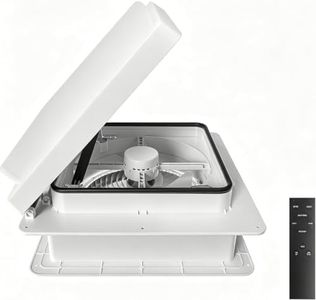 RV Roof Vent Fan Quiet 4 Speed-Reversible Air Ventilation RV Exhaust Fan Replacement with Remote Control, Built-in Rain Sensor 12V 14'' for RV Roof Vent/Camper Trailer Bathroom (White Opaque Lid)