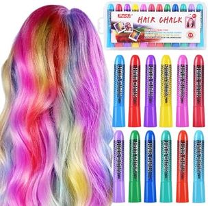 Hair Chalk for Girls Washable, 12-Color Temporary Hair Chalk for Girls Gifts for Dark Hair, Hair Dye Marker Gifts for Teen Girls Kids Age 5 6 7 8 9 10 11 12 13 Years Old for Christmas Birthday