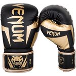 Venum Elite Boxing Gloves - Black/Gold - 12oz