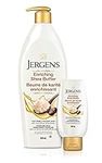 Jergens Enriching Shea Butter Oil-Infused Moisturizer & Body Lotion for Dry Skin + Travel size Bundle, for long-lasting hydration