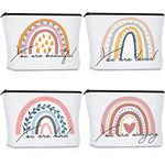 Saintrygo 4 Pcs Rainbow Cosmetic Bag Teacher Nurse Inspirational Gift Bags for Women Girls You are Loved Beautiful Kind Makeup Bag Bulk Personalized Canvas Purse Pouch for Toiletry Travel(Fresh)