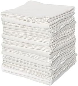 Nabob Wipers New Lint Free Rags 100% Cotton for Cleaning, Soft Cloth Tshirt Material for Cast Iron, Staining Wood, Dust Rags, Shoe Polishing (18"x18") 15 Pack