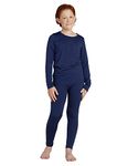 LAPASA Boy's Thermal Underwear Set, Fleece Lined Kids Base Layer Long Sleeve Soft Top & Bottom B03, Navy Blue, 4-5 Years