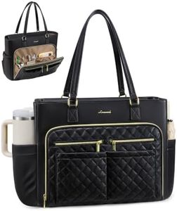 LOVEVOOK Lunch Bag for Women,Work Bag with Insulated Lunch Compartment with Large Cup Holder,17.3 Inch 3 in 1 Laptop Tote Bag for Teacher,Nurse,Travel,Casual,Office,Picnic