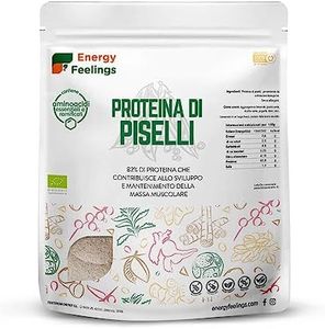 Energy Feelings Proteine di Piselli in Polvere BIO 500g | 82% Proteine Vegetali | Proteine Vegane Massa Muscolare e Dimagrire | Senza Zuccheri Aggiunti, Lattosio né Glutine