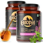 Eatopia Tulsi Honey 1 kg | 100% Pure & Natural Honey | Organic Honey | Pure Honey with No Added Sugar | Immunity Booster | Nectar Honey from Wild Coorg (Monofloral) | Pack of 2 with 500g Serving each