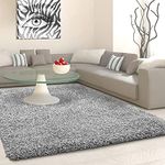Asmara Rugs Carpet Indian Microfiber Premium Modern Design Carpet Rug for Home & Office Floor Runner Drawing Room Hall Rugs 12 x 15 Feet Size, Silver Light Grey