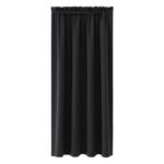 NAKIHOUSE Black Blackout Curtains, Thermal Curtains 63 Inch Drop Super Blackout Slot Top Curtains Bedroom, Single Curtain for Door Doorway Window Living Room Bedroom, 1 Panel